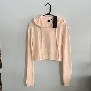 Mono B Cream Cropped Hoodie